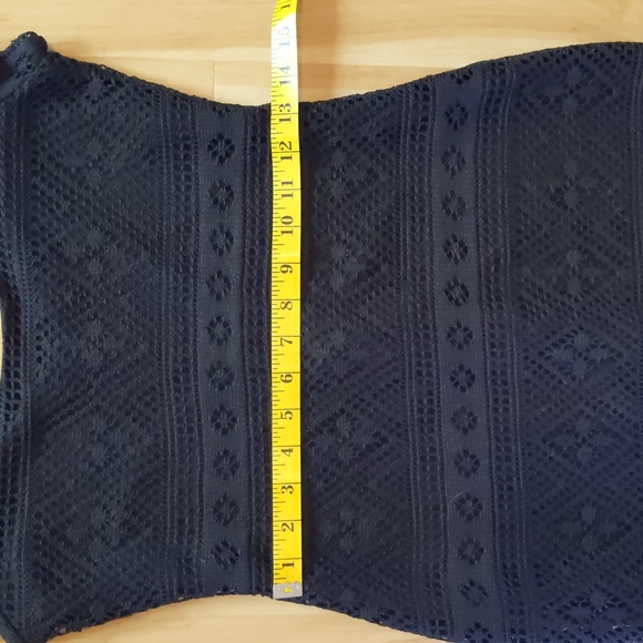 Crochet Dress, S, fully satin lined, zipper back, Snap mini little black dress - Picture 7 of 15